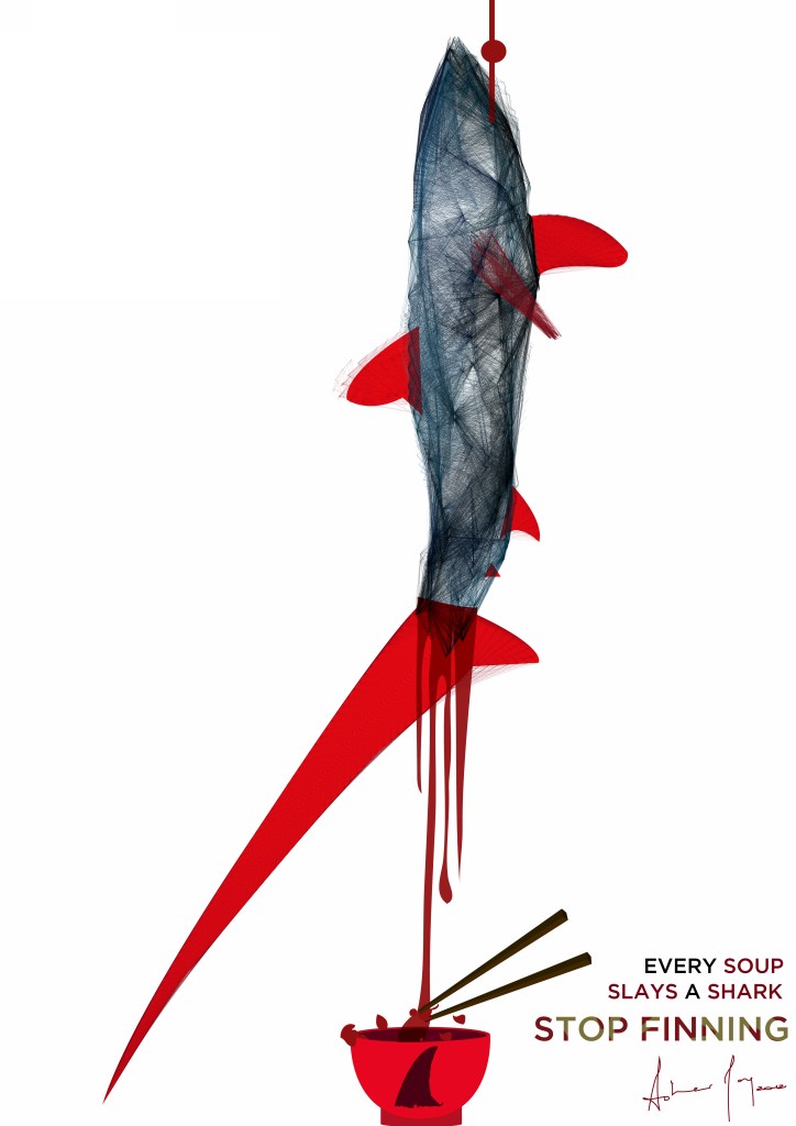 'Every Soup Slays A Shark'. Original artwork by Asher Jay