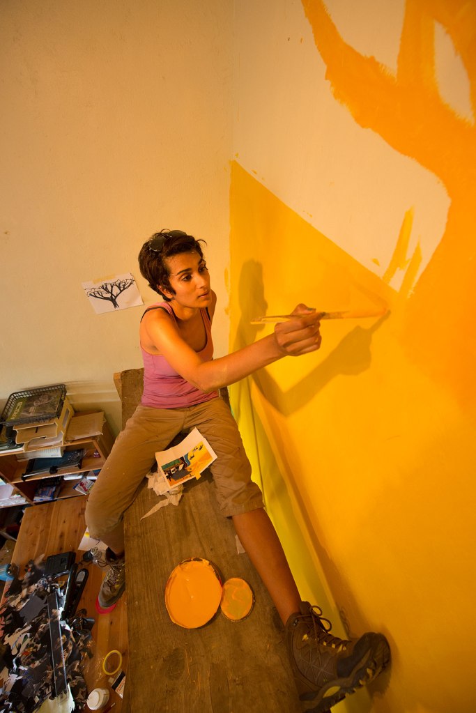 Asher Jay Covered in Paint