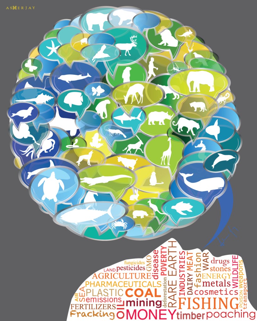 'Global Conversations'. Original artwork by Asher Jay