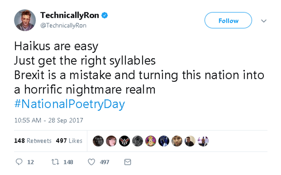 Technically Ron haiku